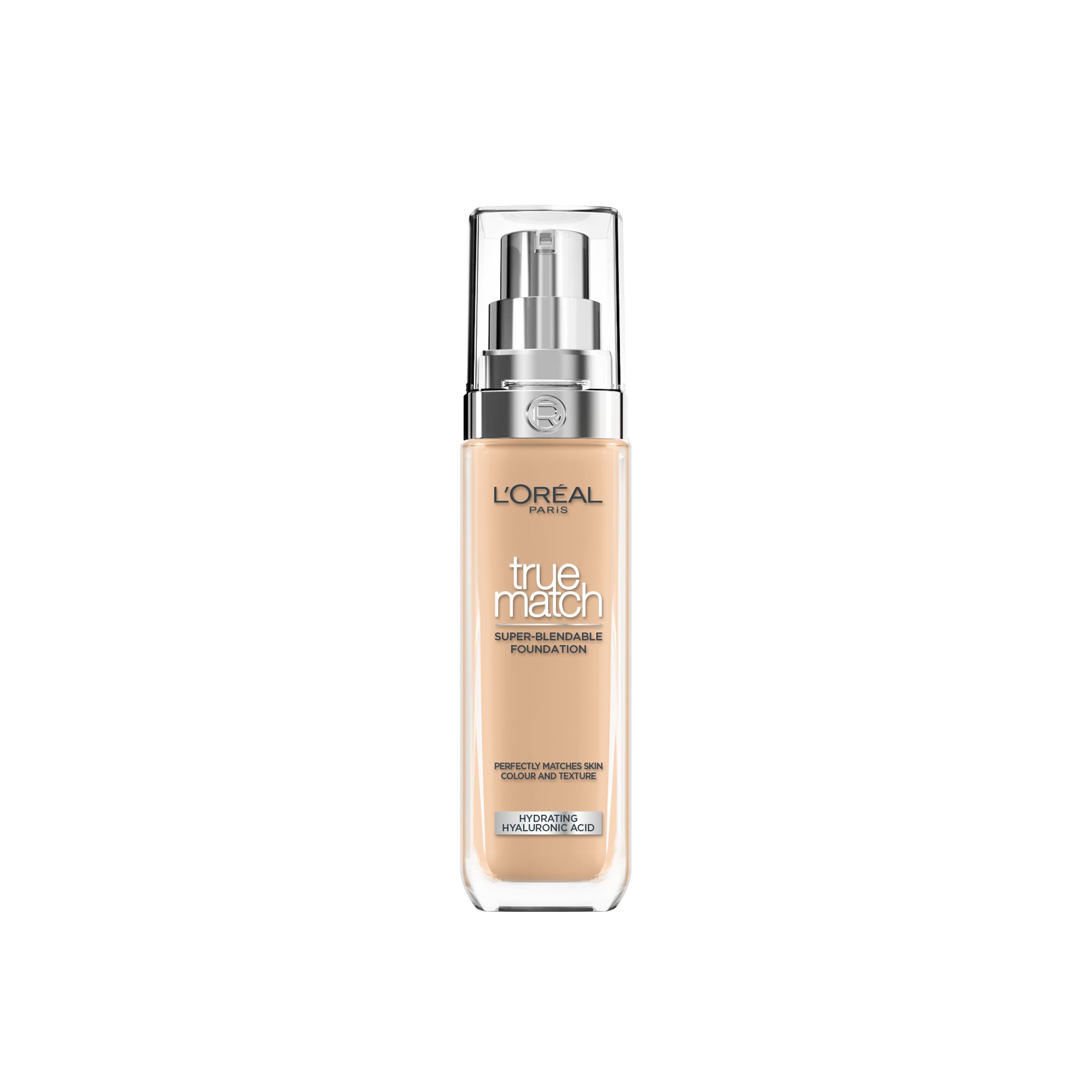 L'Oréal Paris Foundation for Face, Skincare Infused with Hyaluronic Acid, True Match Hydrating Liquid Foundation for All Skin Tones, SPF 16, 1N Ivory, 30 ml Halalzen