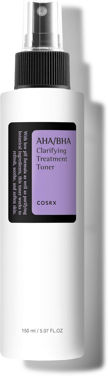 COSRX AHA/BHA Treatment Toner Facial Exfoliating Spray with Glycolic Acid, Blemish Control and Oil Balancing Korean Toner, Gentle Exfoliation and Minimizing Whiteheads and Pores Korean Skincare 150ml Halalzen