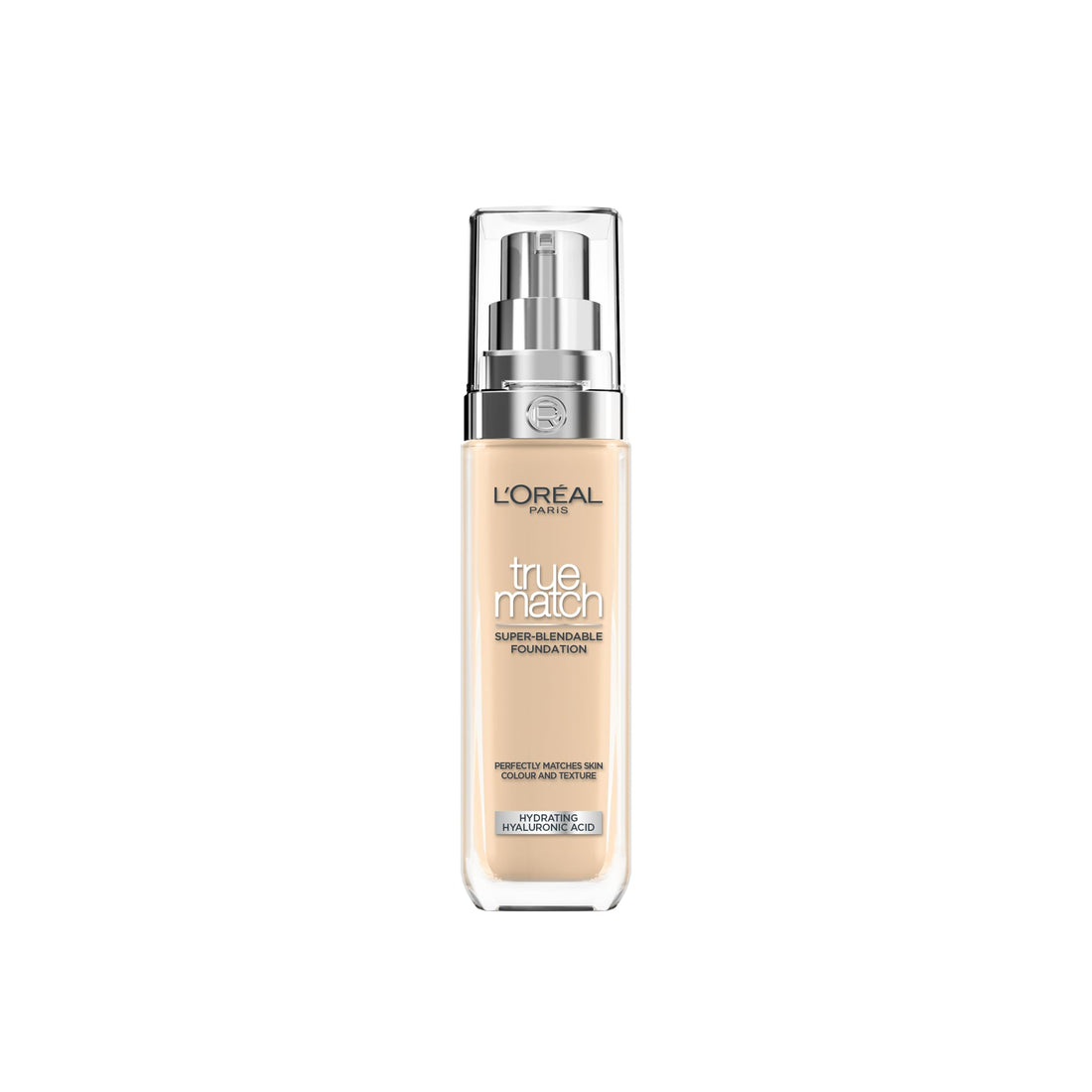 L'Oréal Paris Foundation for Face, Skincare Infused with Hyaluronic Acid, True Match Hydrating Liquid Foundation for All Skin Tones, SPF 16, 1N Ivory, 30 ml Halalzen