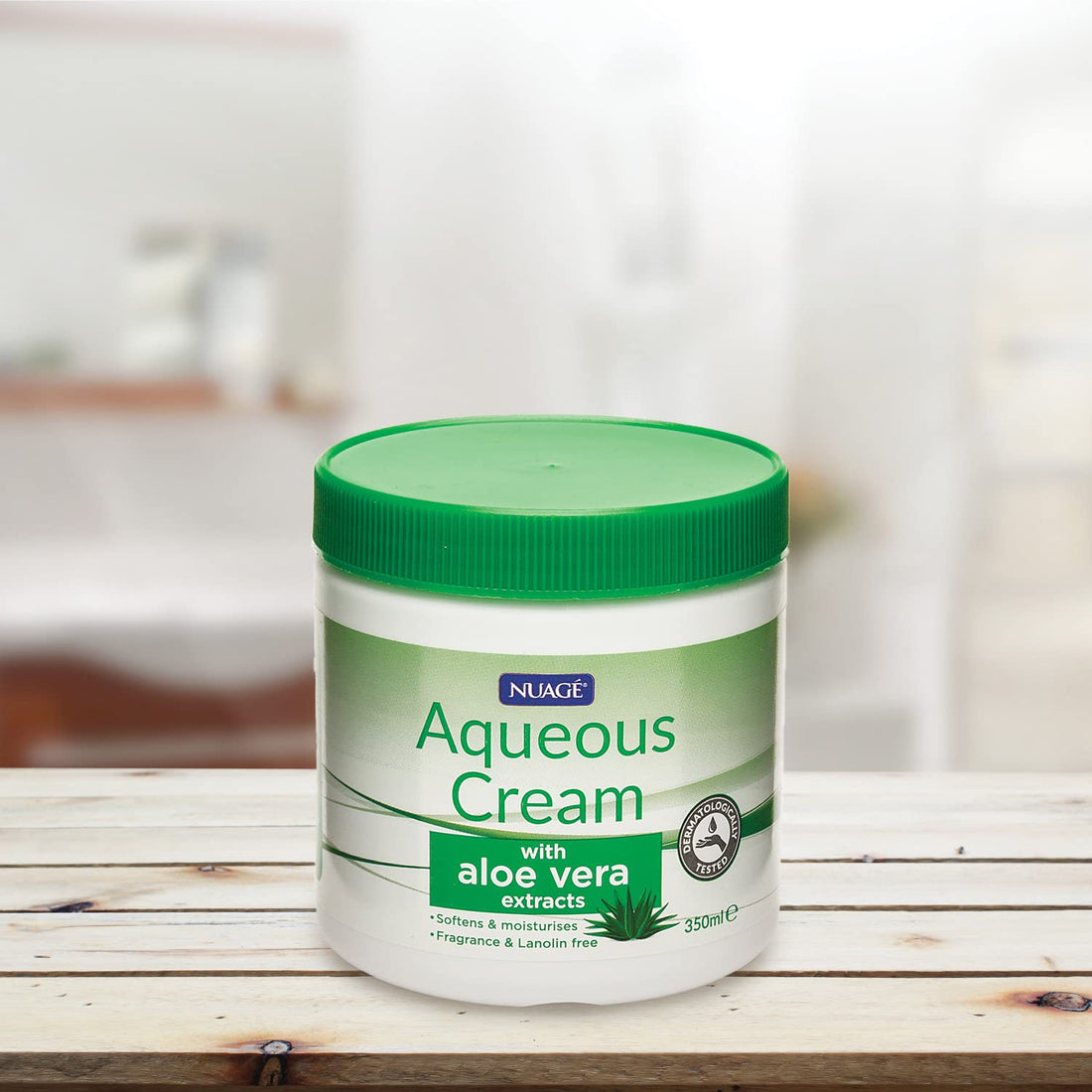 Nuagé Aqueous Cream with Aloe Vera | Moisturising Cream For Cooling, Softening, Soothing & Hydrating Skin (350ml)