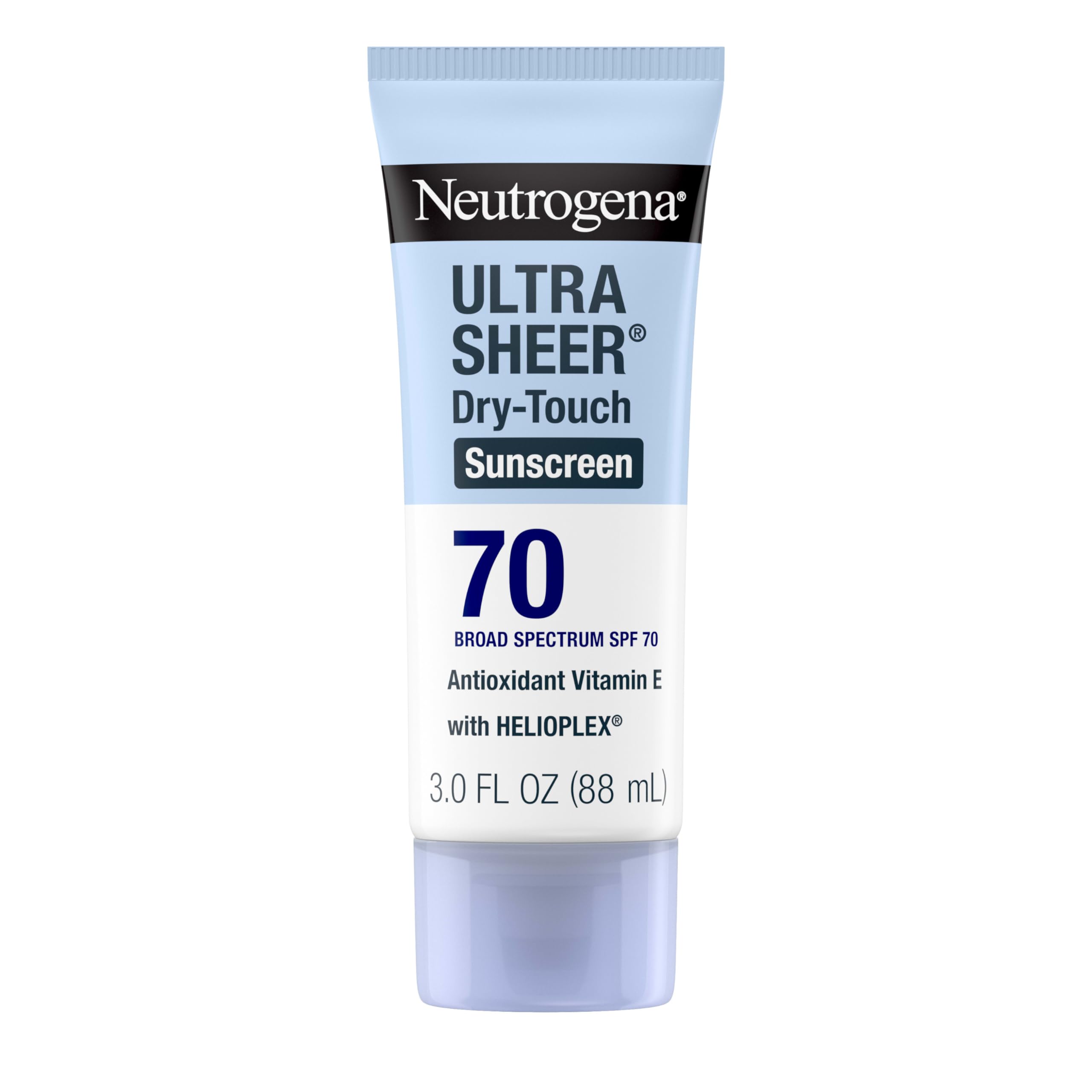 Neutrogena Ultra Sheer Dry-Touch Sunscreen Lotion SPF 70, Broad Spectrum, Water Resistant 80 Min, Oil-Free, Oxybenzone-Free, Non-Comedogenic, Matte Finish, Body Sunscreen, Travel Size 3 Fl Oz Halalzen