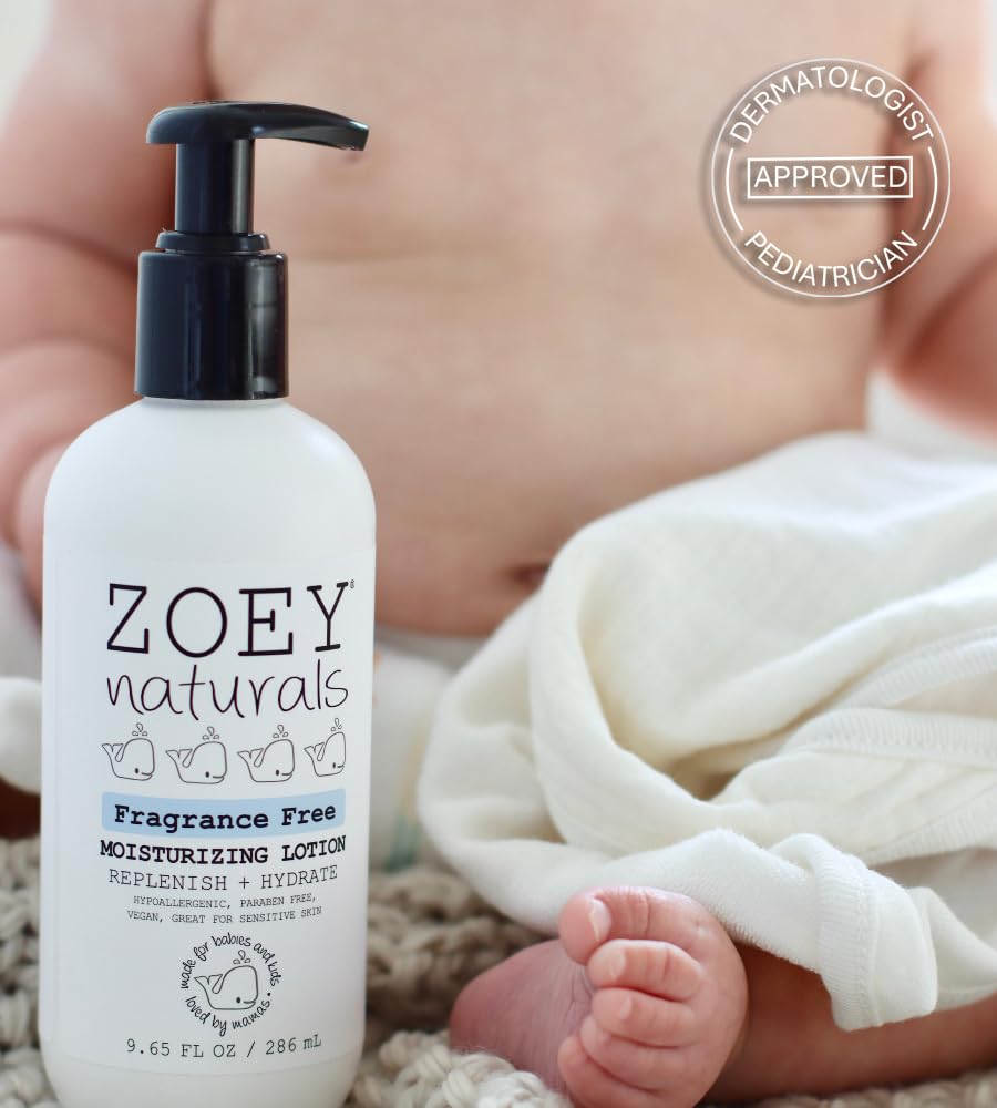 Zoey Naturals Sweet Citrus Baby Lotion - Enriched with Shea, Apricot Oil, Aloe & Avocado - Soothes & Moisturizes with Orange & Pomegranate - Gentle for Eczema Skin, Made in USA Halalzen
