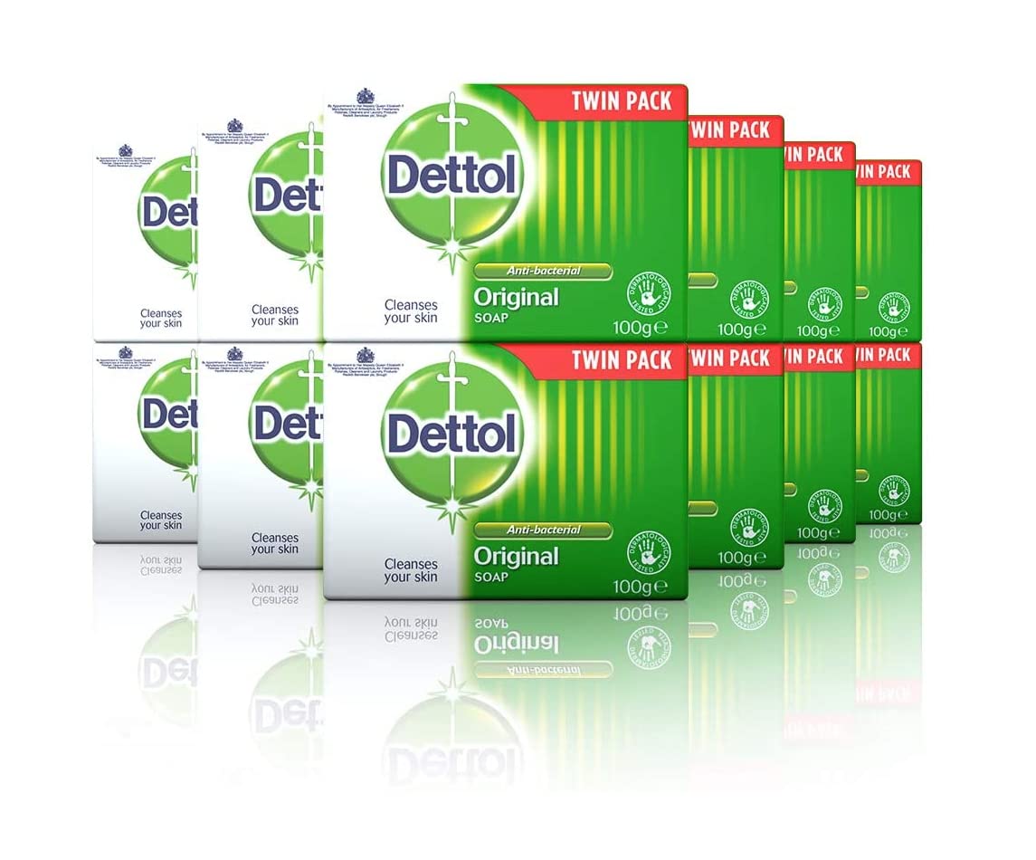 Dettol Antibacterial and Moisturings Bar Soap Original, Pack of 12 Halalzen