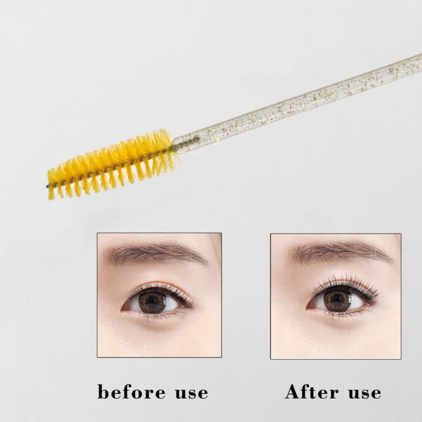 ZHIYE 50 pcs Eyelash Mascara Brushes, Wands Applicator Eyebrow Brush Makeup Kit, Eyebrow Castor Oil Brush Makeup Tool Halalzen