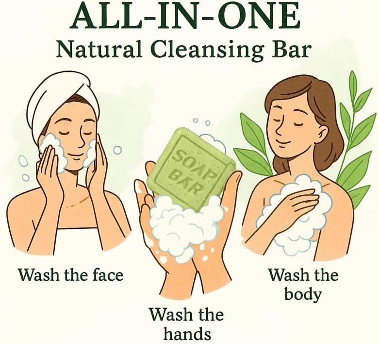 Botanical Natural Soaps,Womens Nourishing Essential Oil Soap Bar,3.98oz,Moisturising Handmade Soap for Face & Body,Lemon Halalzen