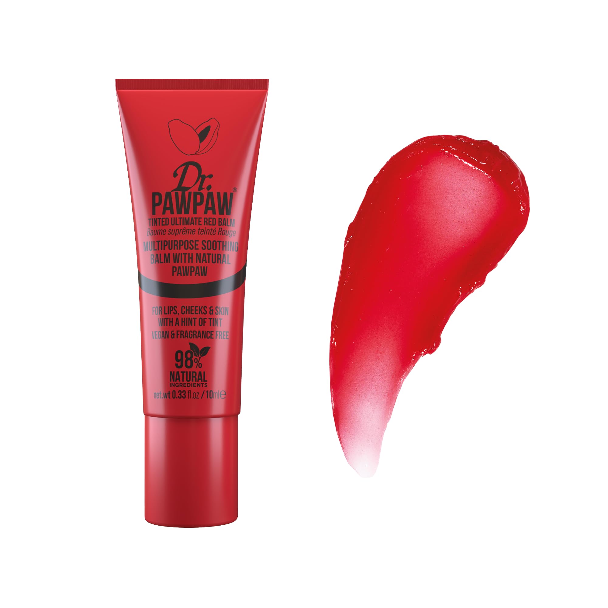 Dr.PAWPAW Overnight Lip Mask 10ml, Natural Hydrating Lip Treatment with Pawpaw Aloe Vera Olive Oil and Peptides, Vegan Balm to Smooth and Plump Lips Overnight Halalzen