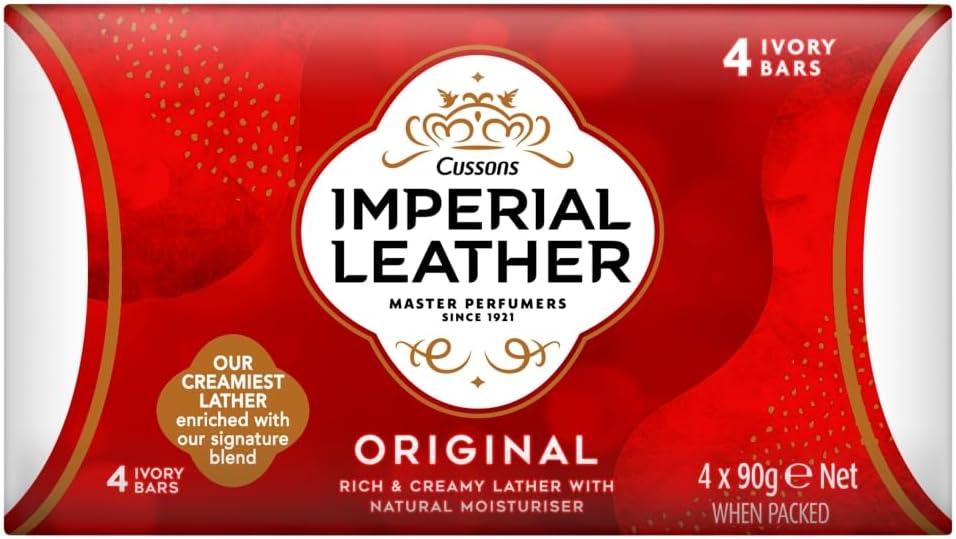 Imperial Leather Original Bar Soap, 90g, Pack of 4 Halalzen