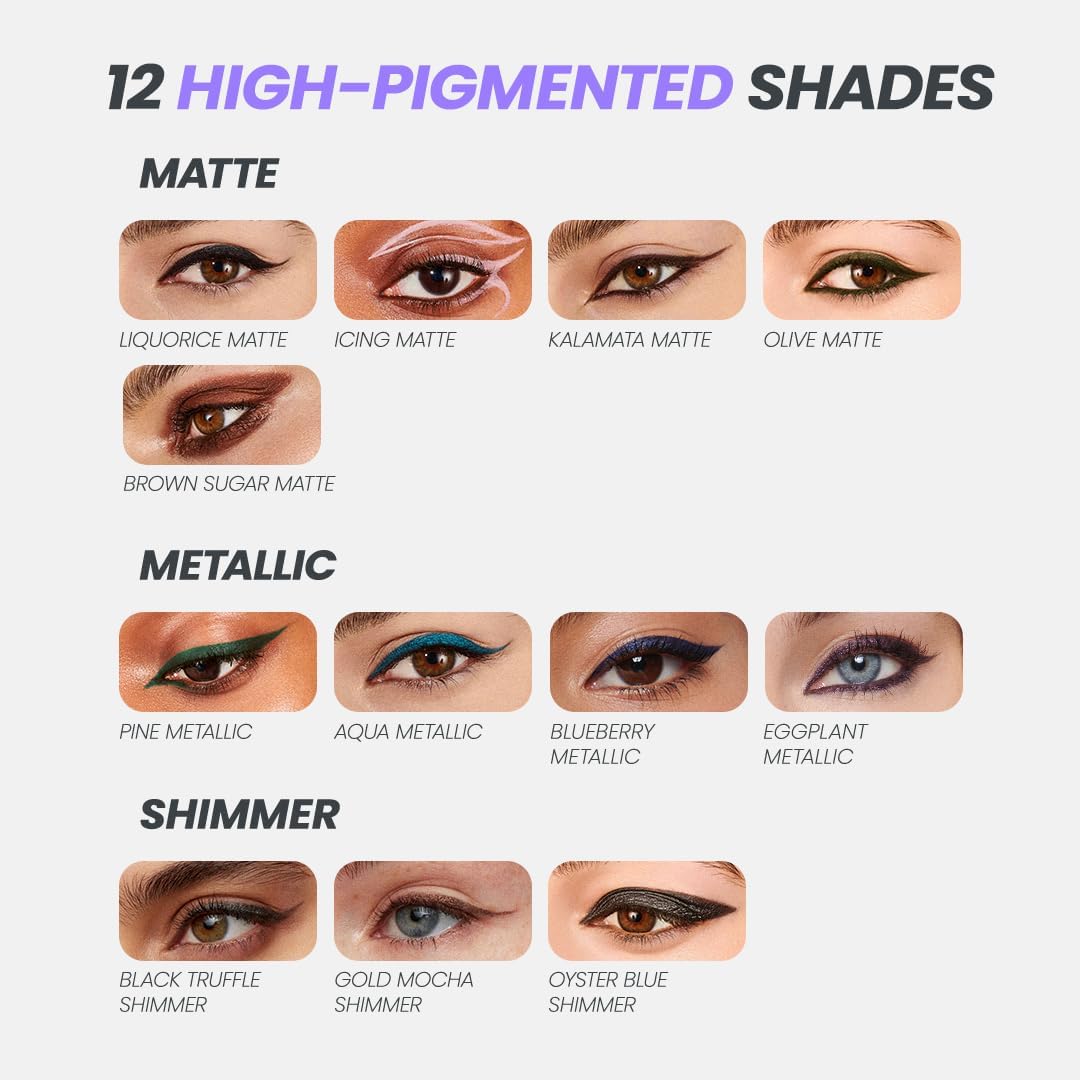 Wonderskin 1440 Longwear Purple Eyeliner Pencil - Waterproof, Sharpenable Eyeliner Pencil and Smudge Proof Blue Purple Eye Liner Pencils (Blueberry) Halalzen