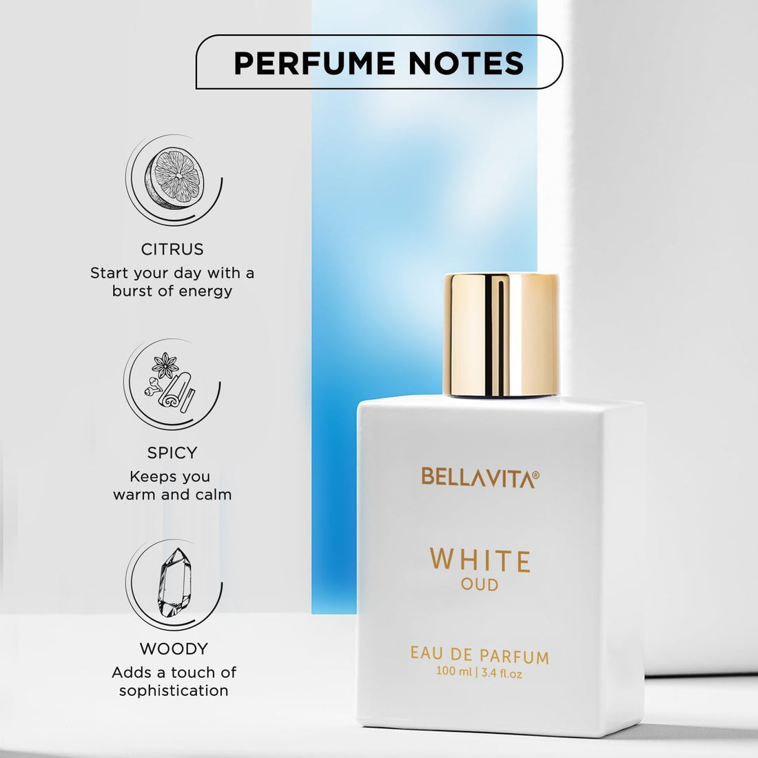 Bellavita Luxury DATE Eau de Parfum | 100 ml (3.4 fl.oz.) | Perfume for Women | Floral, Pink Pepper, Jasmine, and Moss Notes | Long Lasting Fragrance | Mother's Day Present