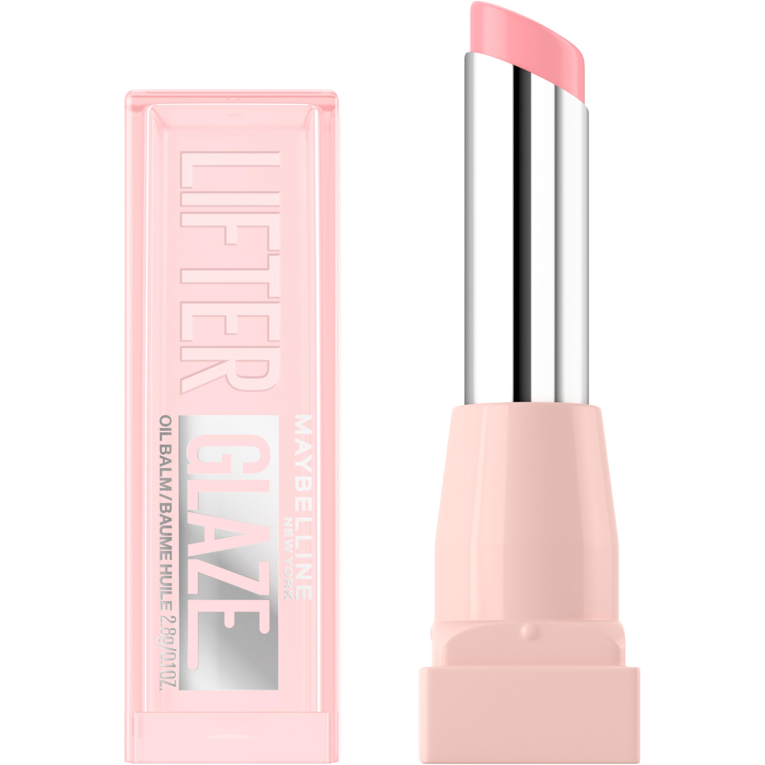 MAYBELLINE Lifter Glaze Oil Balm with Hyaluronic Acid and Hydrating Oil Blend, Lip Balm with 24HRs of Smooth, Moisturizing Shine, Pink Drip (Sheer Baby Pink) Halalzen