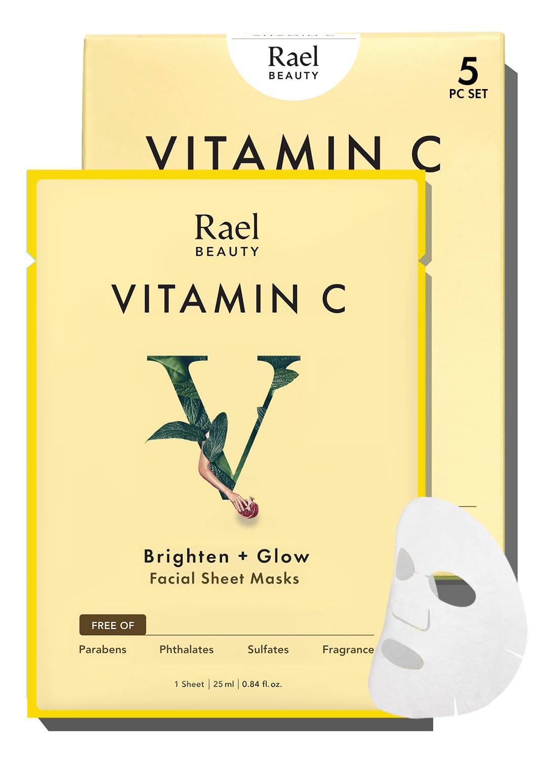 Rael Face Mask Skin Care, Collagen Face Masks - Bamboo Facial Sheet Mask, Korean Skincare, with Collagen Essence and Fruit Extracts, Nourishing and Moisturizing, All Skin Types (Collagen, 5 Sheets) Halalzen