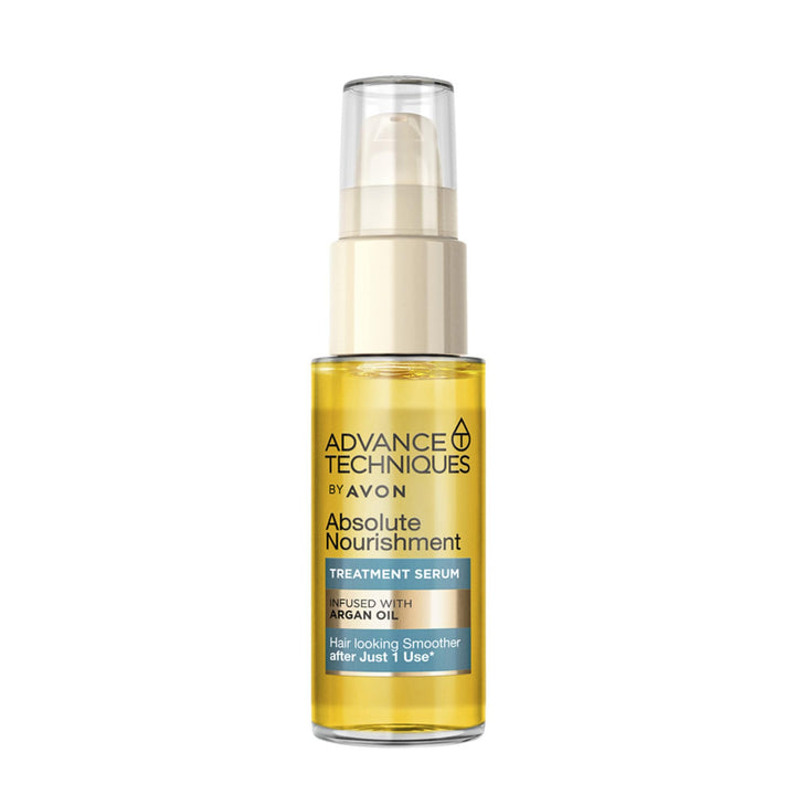 Avon Advance Techniques Absolute Nourishment Argan Hair Serum 30ml, Multi-Tasking Hair Treatment, Formulated with Argan Oil, Restores Shine and Health to Damaged Hair, Cruelty Free Halalzen