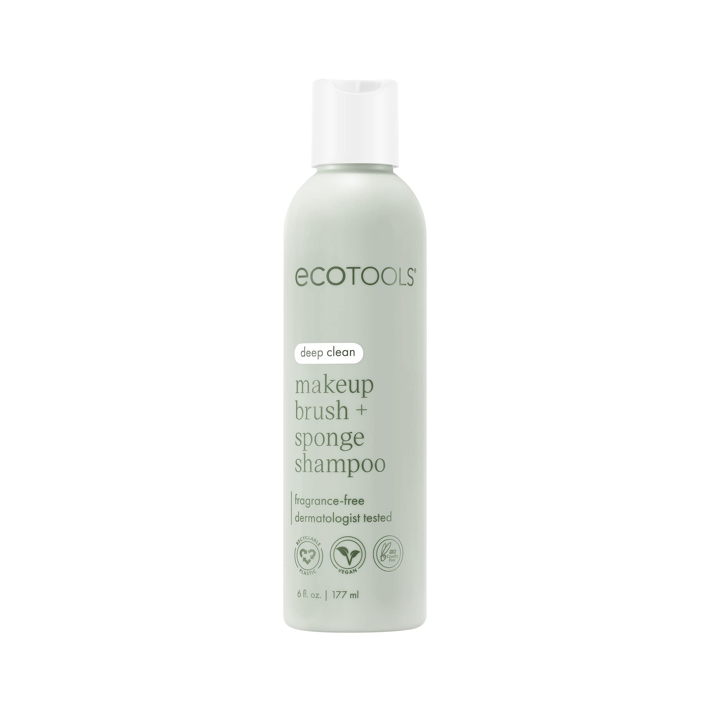 EcoTools Makeup Brush and Sponge Shampoo, Removes Makeup, Dirt, & Impurities From Makeup Brushes & Makeup Blending Sponges, Fragrance-Free, Vegan, & Cruelty-Free, 6 fl.oz./ 177 ml, 1 Count Halalzen