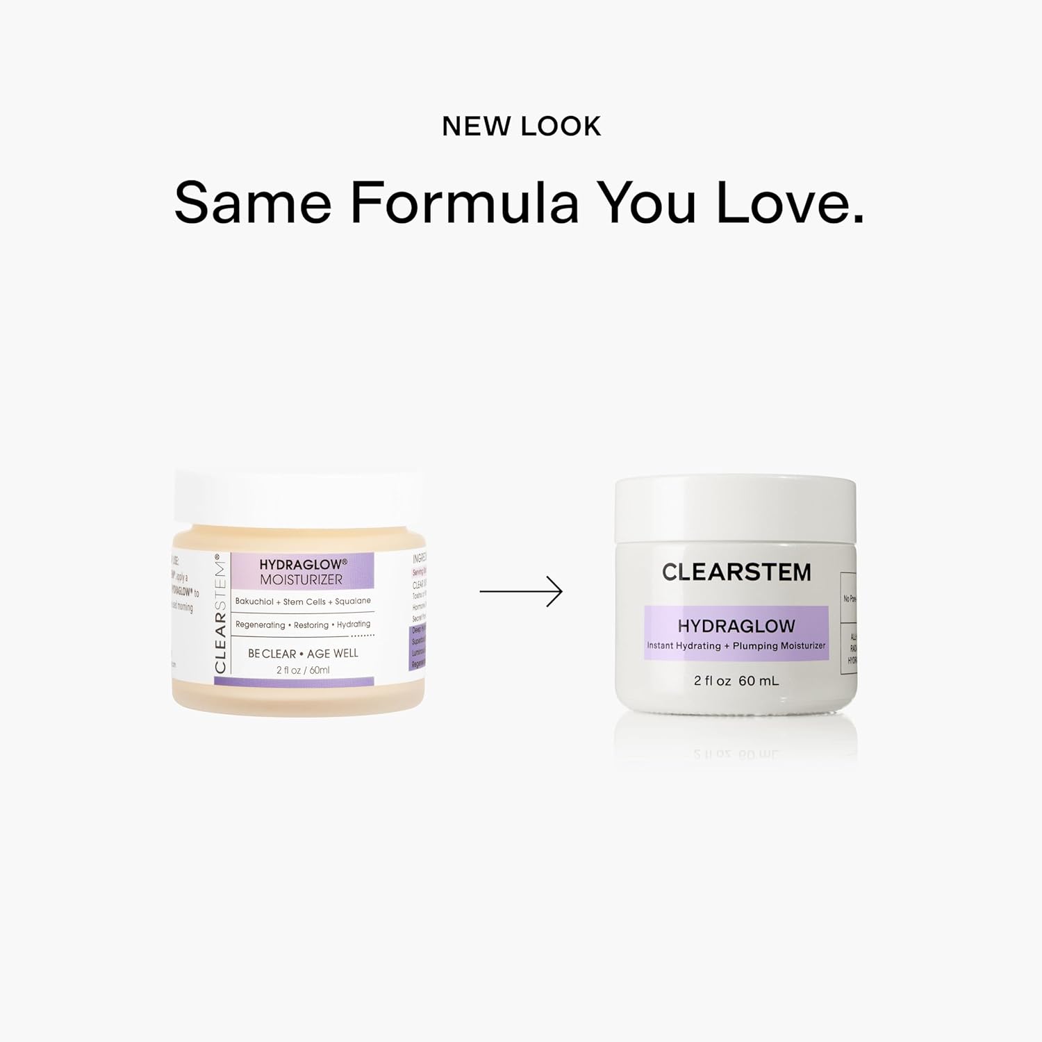 CLEARSTEM - HYDRAGLOW Stem Cell Moisturizer - Bakuchiol + Squalene - Youthful Skin Face Moisturizer - All Skin Types - Facial Skin Care Products - Gluten Free, Cruelty Free - 2 fl oz / 60ml Halalzen