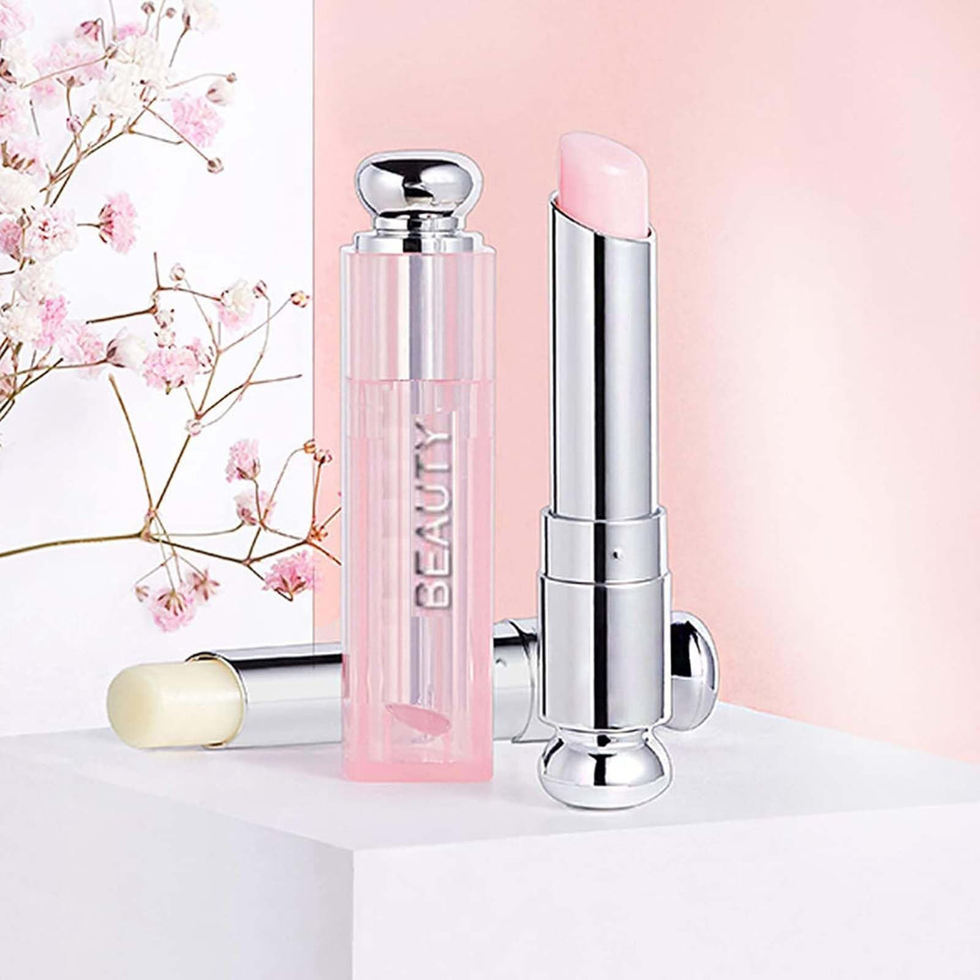 24h Moisturising Lip Balm & Oil with Natural Oils, Hydrating Lip for Repair & Protection (Strawberry)