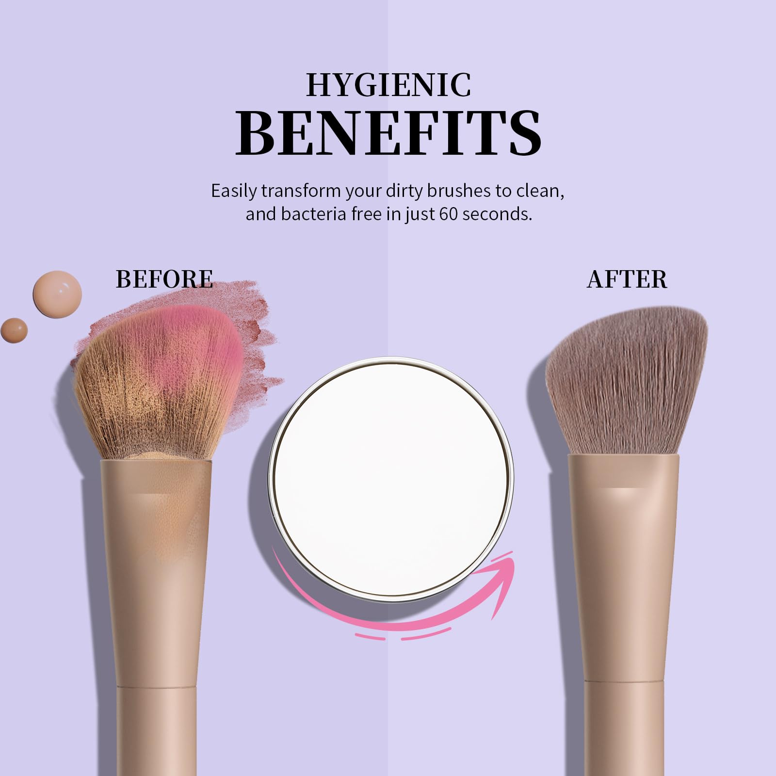 DUcare Makeup Brush Cleaner – Solid Soap Cleanser & Silicone Pad | Clean synthetic & natural bristles. Clean Beauty Blenders. Keep brushes soft. Coconut oil formula. For daily use & travel. Halalzen