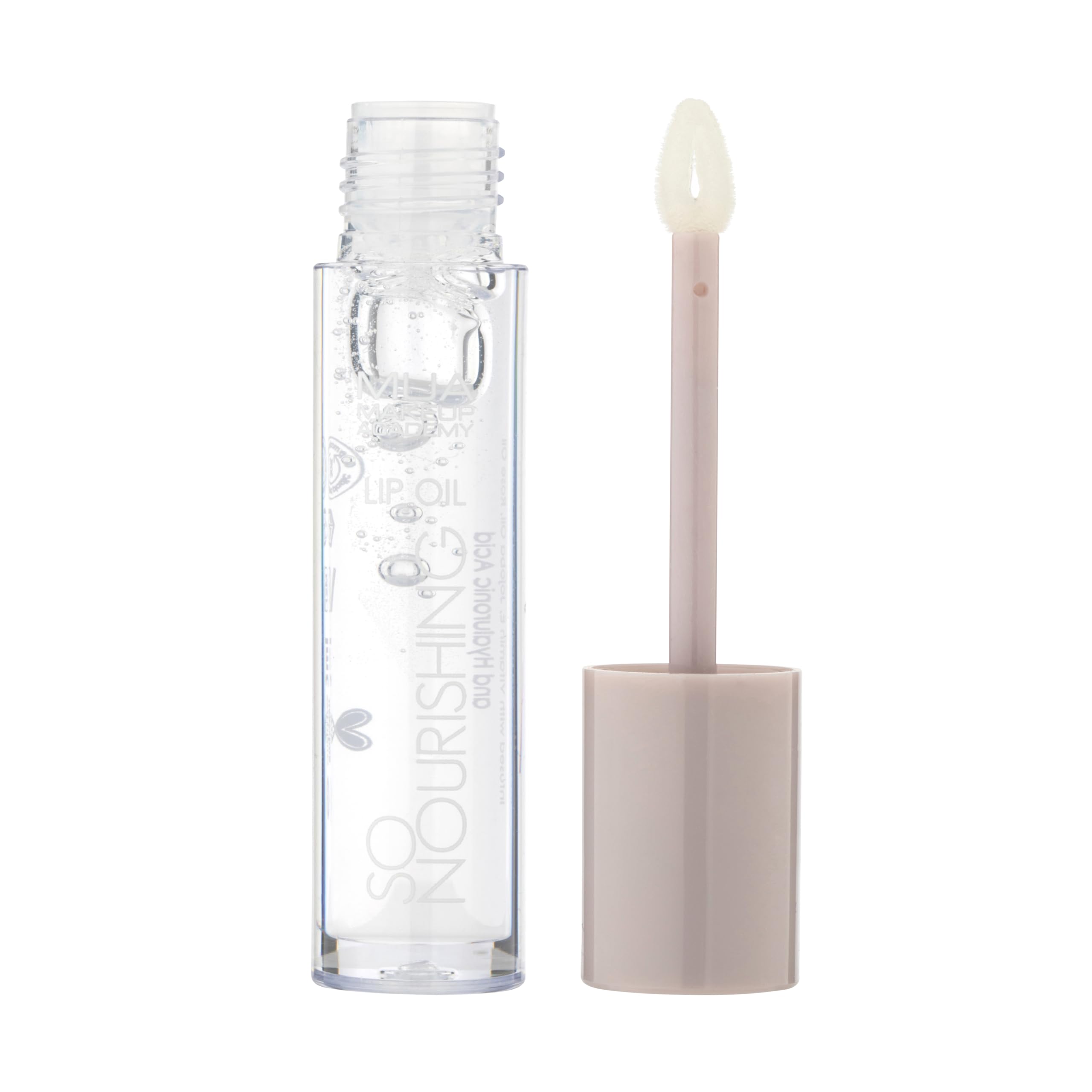 MUA Makeup Academy So Nourishing Clear Lip Oil, High Shine Finish with Vitamin E & Jojoba Oil, 3 ml - Vegan & Cruelty Free