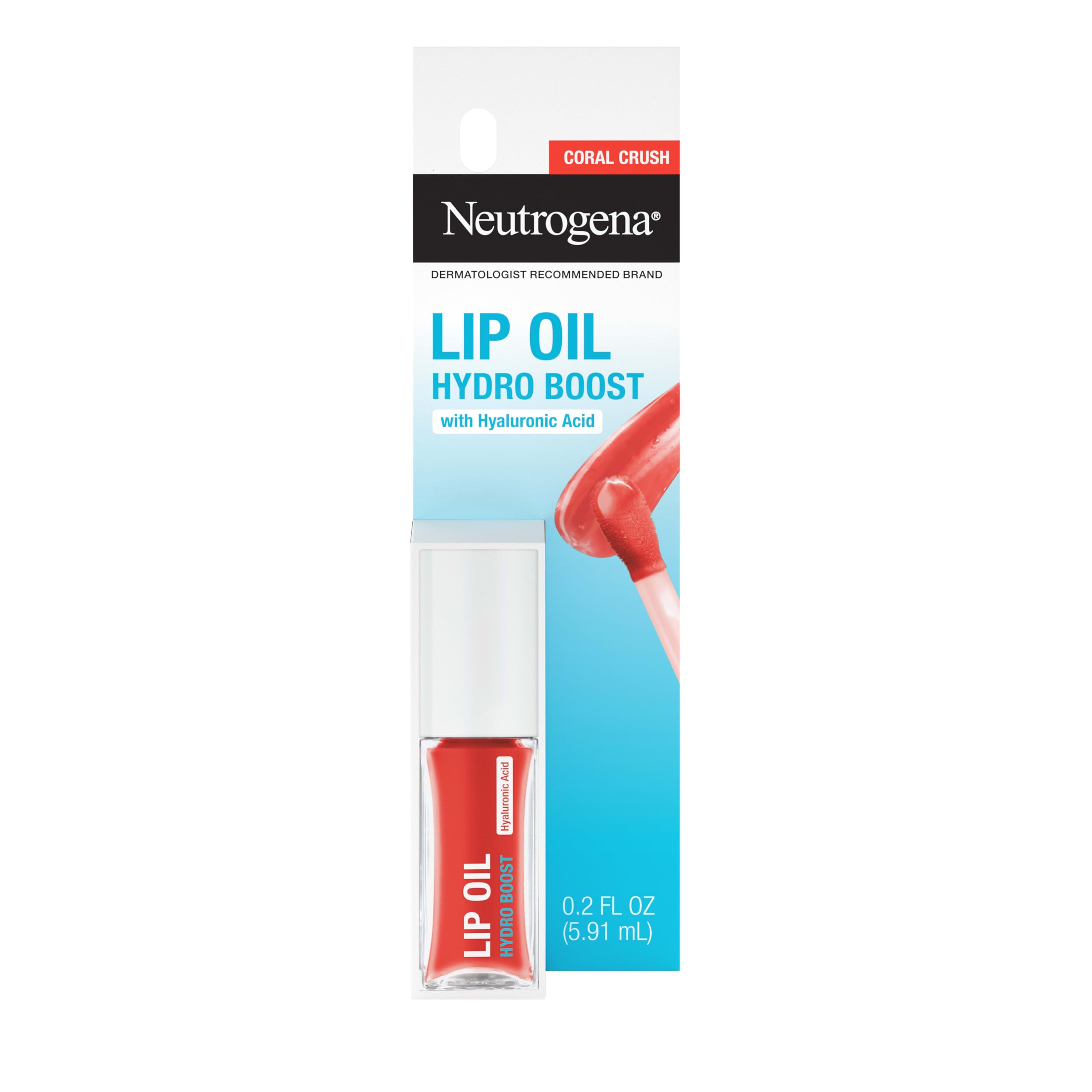 Neutrogena Hydro Boost Tinted Lip Oil with Hyaluronic Acid, Hydrating and Nourishing Lip Oil for Fuller Looking Lips, Light Pink, .2 fl. Oz Halalzen
