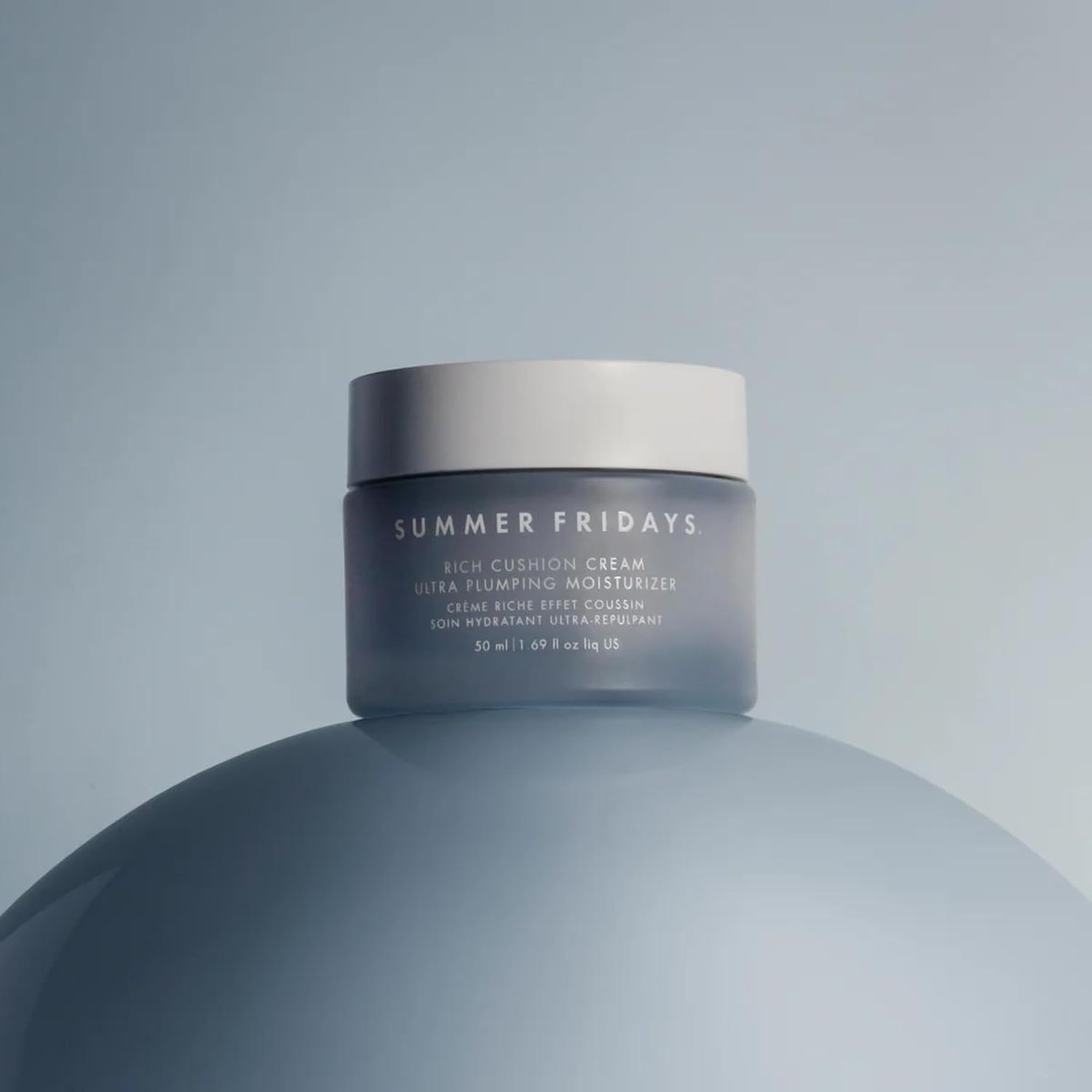 Summer Fridays Rich Cushion Face Cream - Ultra Plumping Barrier Repair Cream + Makeup Primer - Infuses Skin with Rich Hydration from Glycerin + Squalane - Non-Comedogenic + Fragrance-Free (1.69 Oz) Halalzen