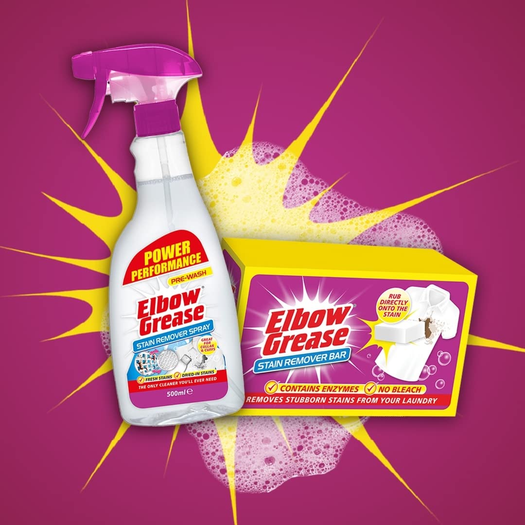 Elbow Grease Stubborn Stain Remover Bar - Removes Stubborn Stains From Laundry | No Bleach (100g Bar) Halalzen