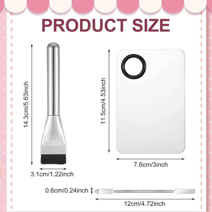 Mabor 3Pcs Make up Spatula Set, Makeup Mixing Palette Tray & Foundation Spatula & Brush, Make up Accessories Set for Women Girl Korean Makeup Facial Cosmetic Nail Art Tool Halalzen