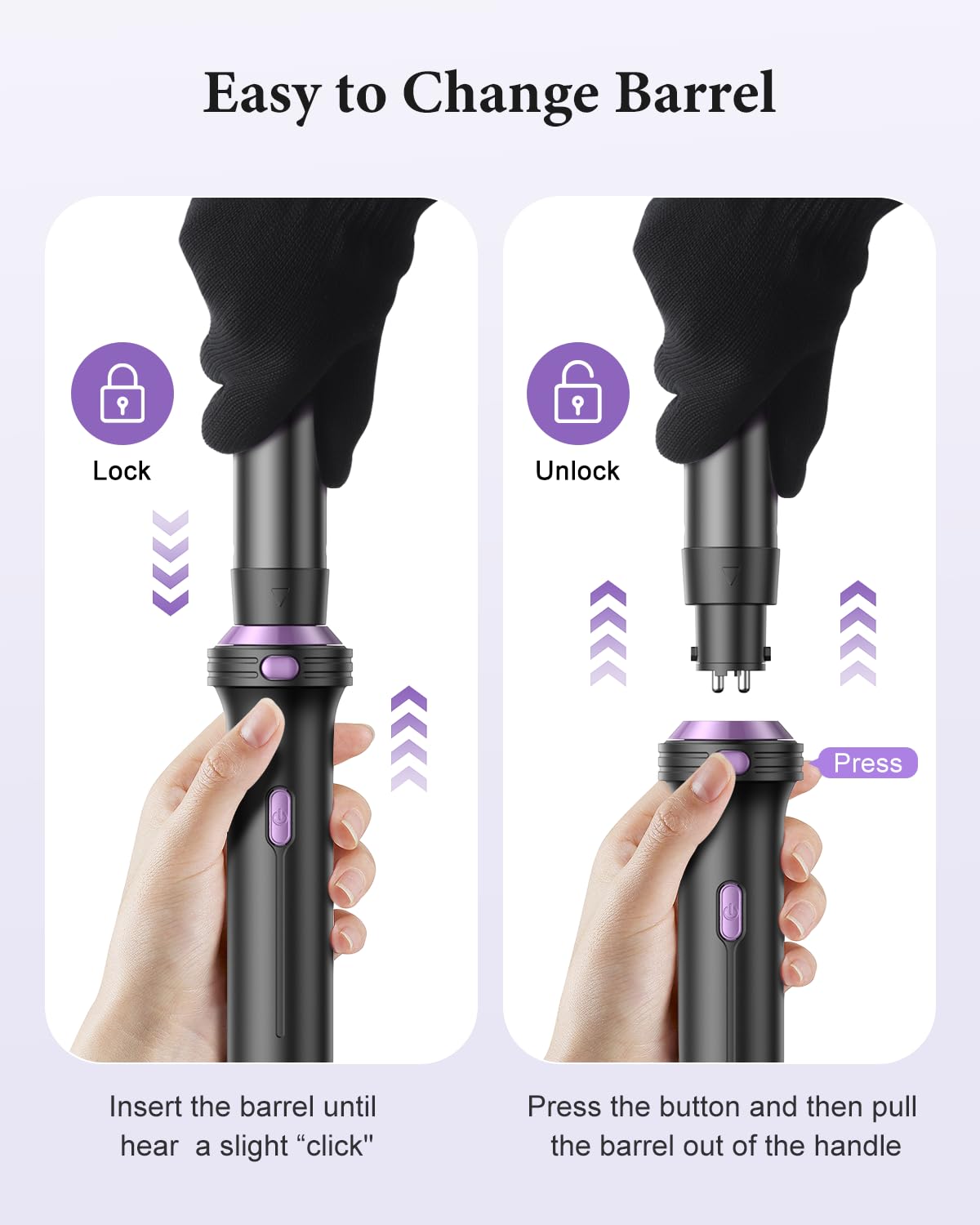 BESTOPE PRO 5 in 1 Hair Curling Wand, Hair Curler Set with Thermal Brush and Hair Straightener, 13 Temperature Control for All Hair Lengths, with Heat Resistant Mat, Glove, Clip, Purple Halalzen