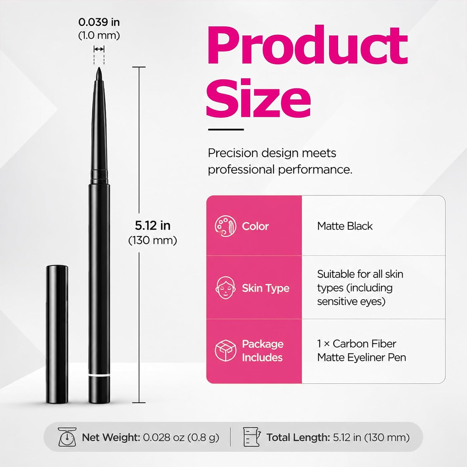 1 Pcs Eyeliner Pen, 001 Intense Black, Waterproof Black Eyeliner Pencil, Smudge-Proof 24HR Long Lasting Eye Makeup, Ultra-Creamy Retractable Gel Liner for Waterline & Smokey Looks Halalzen
