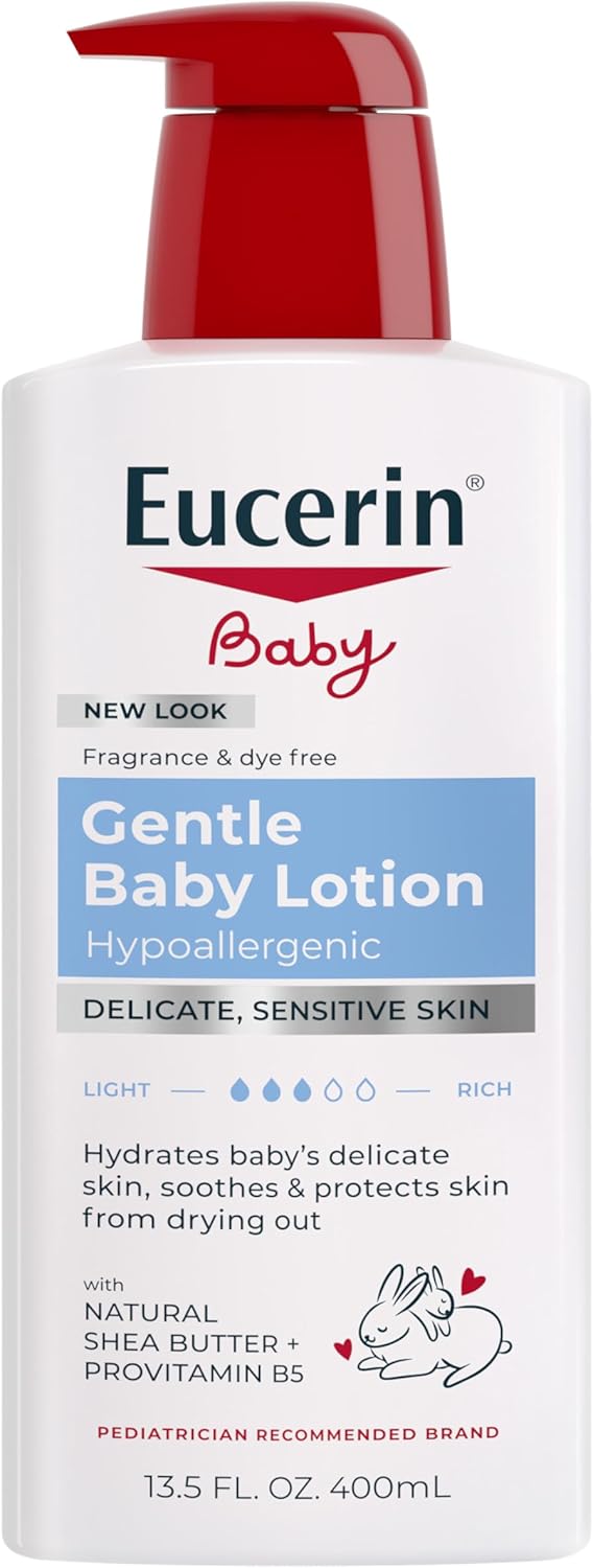 Eucerin Baby Body Lotion, Hypoallergenic and Fragrance Free Baby Lotion with Pro-Vitamin B5 and Shea Butter, 13.5 Fl Oz Bottle Halalzen