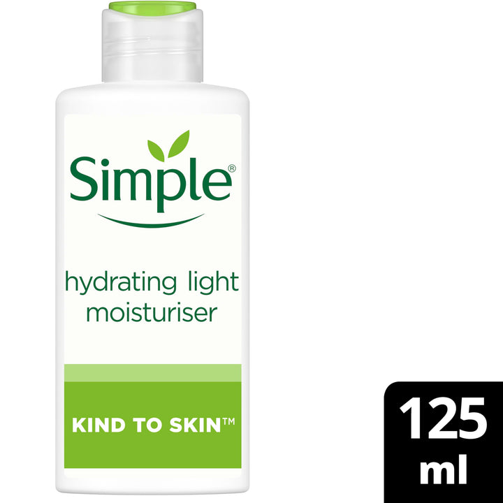 Simple Kind to Skin Hydrating Light Moisturiser Skin Care Product with Pro-Vitamins B5 and E for 12-Hour Moisturisation 125 ml Halalzen