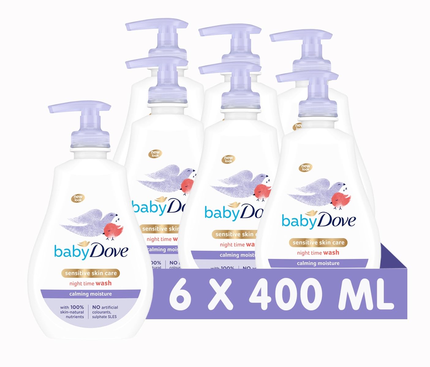 Baby Dove Calming Moisture Head to Toe Wash – Gentle Chamomile Baby Wash for Sensitive Skin, Relaxes & Soothe Before Bed, 3 x 400ml