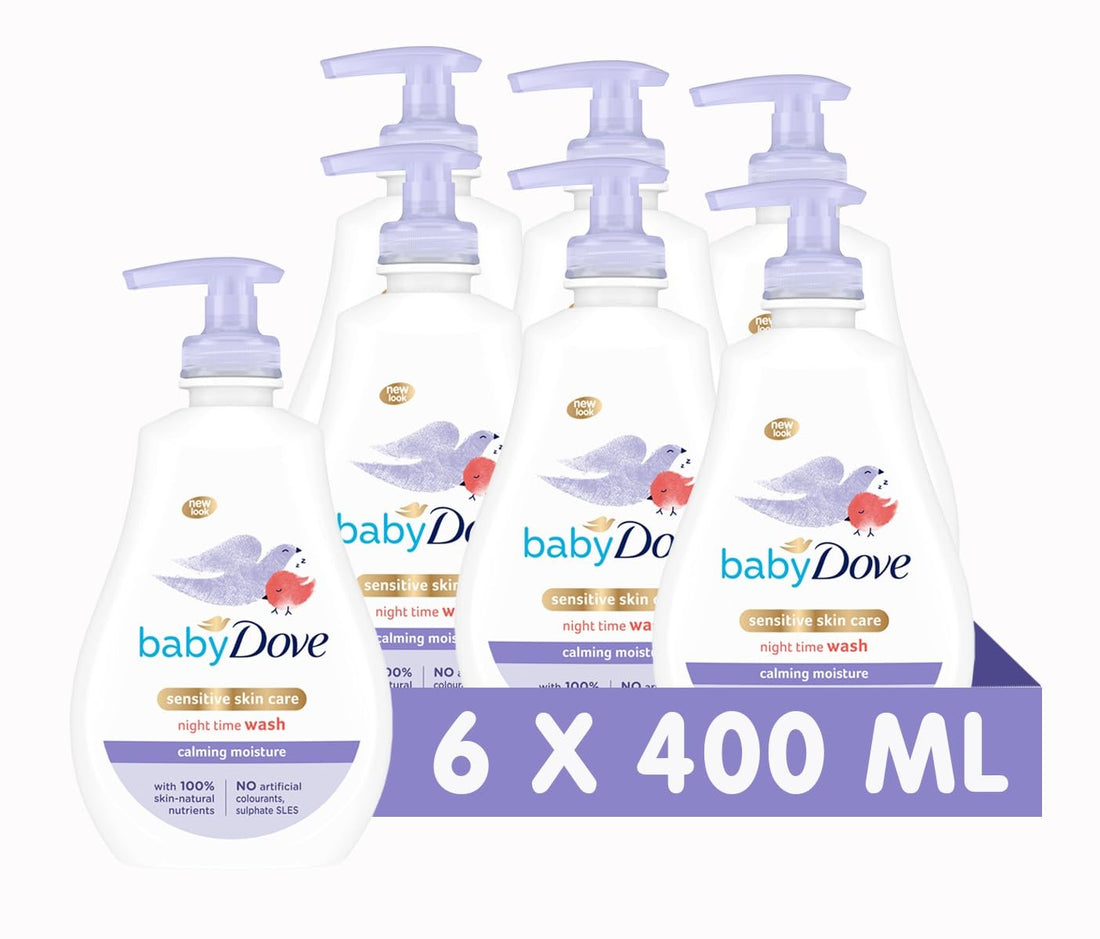 Baby Dove Calming Moisture Head to Toe Wash – Gentle Chamomile Baby Wash for Sensitive Skin, Relaxes & Soothe Before Bed, 3 x 400ml