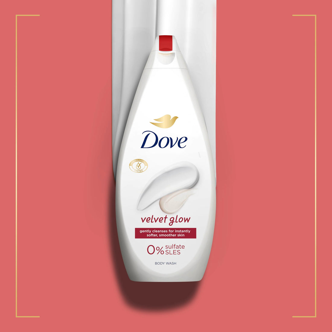 Dove Velvet Glow Body Wash Body Cleanser shower gel with plant-based moisturisers for softer, smoother skin after one shower 6x 450 ml