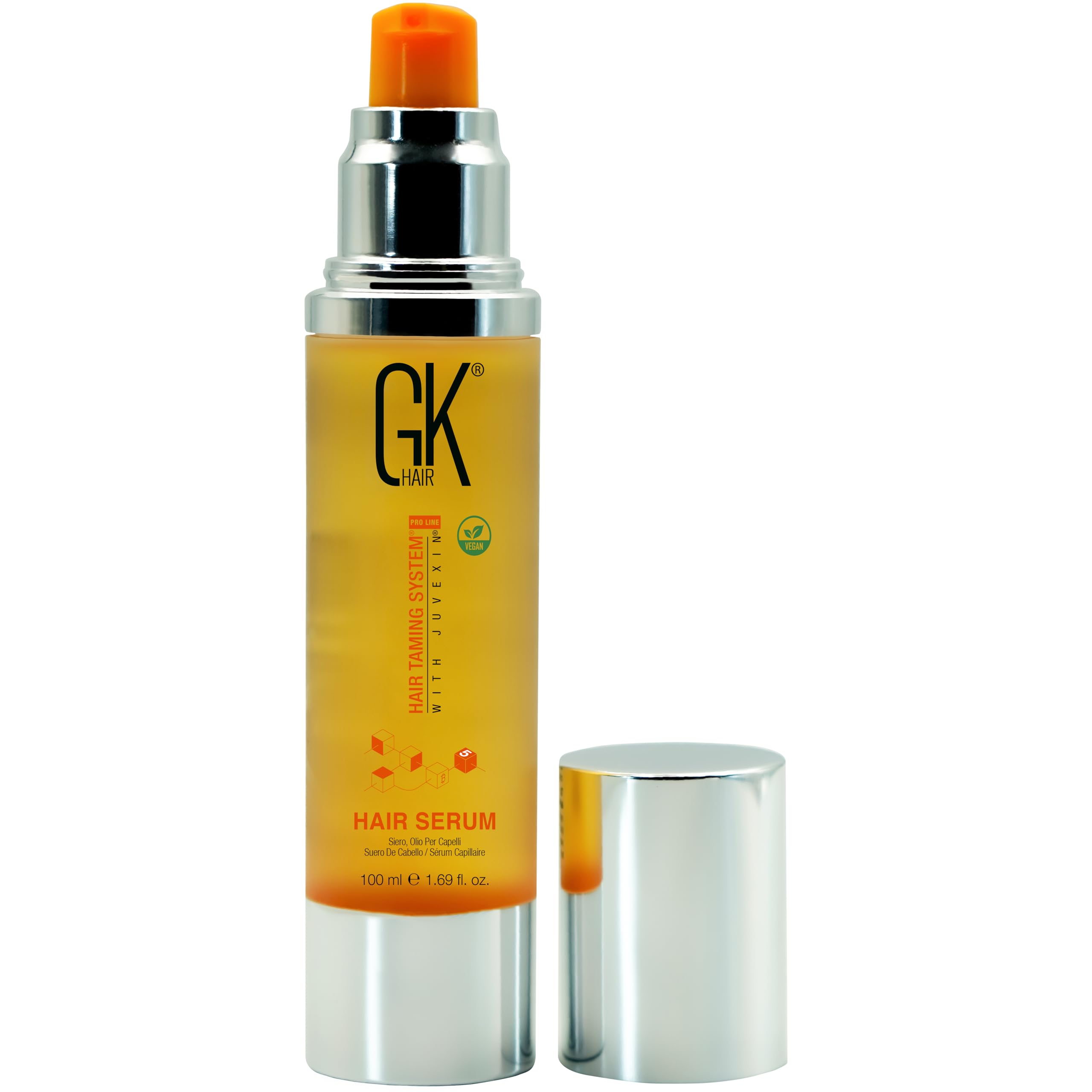 Hair Oil Keratin Treatment Serum By GK HAIR - Argan Oil Lightweight Formula For Frizz Control Heat Protection Add Shine Repair Dry Damaged Hydrating Sulfate Free All Hair Types Men Women - 50ml