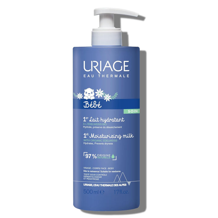 Uriage Baby Daily Moisturizing lotion with Organic Edelweiss + Shea Butter, Nourishes, Moisturizes & Soothes Skin, Non-greasy, Delicately Scented, 97% Igredients of Natural Origin Halalzen