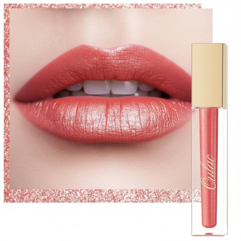 Oulac Metallic Diamond Shine Liquid Lip Gloss - Glitter Glossy for Lip & Eye, Long Lasting 24H + & Waterproof, Lightweight Lip Stain, 3D Metallic Finish, No Transfer, Vegan, 4.5ml,MD05 Loose Control Halalzen