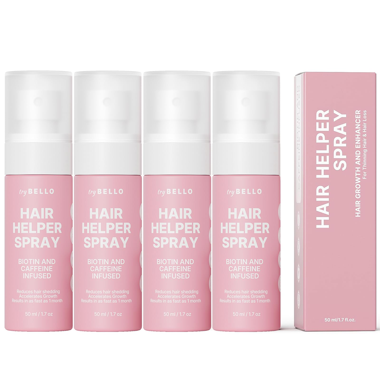 Spray Trybello Hair Helper | Sérum Bloqueur de DHT pour la Croissance des Cheveux avec Biotine, Huile de Ricin et Caféine | Usage Topique pour des Cheveux plus Épais et Volumineux | Anti-Chute, Formule Végétalienne et Sans Cruauté Animale