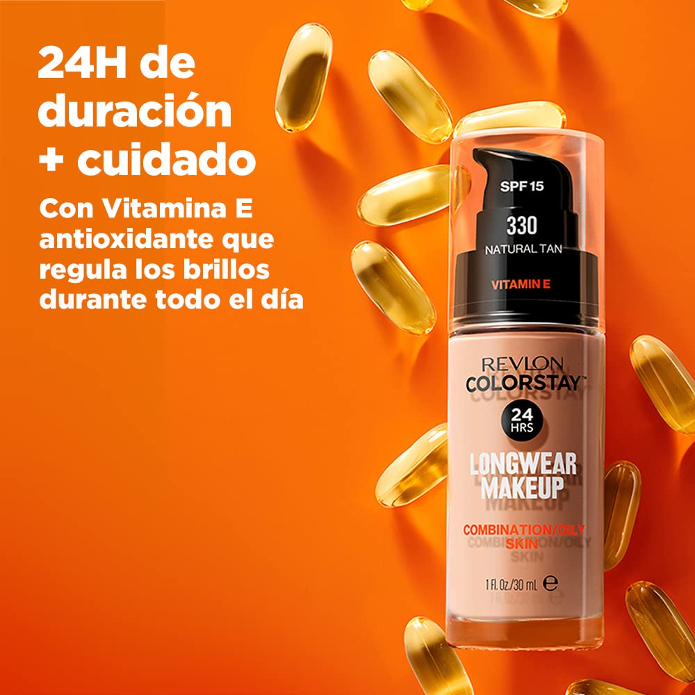 Revlon Colorstay Liquid Foundation Makeup for Combination/Oily Skin SPF15 Medium to Full Coverage (30ml) Matte Finish, Buff (150) Unisex Halalzen