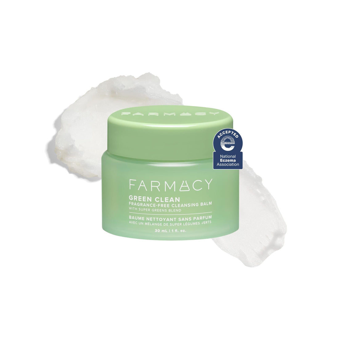 Farmacy Makeup Remover Cleansing Balm - Green Clean Waterproof Makeup Remover + Oil Based Cleanser - Gentle Exfoliating Double Cleanser - Melts From Balm to Milky Lather (30ml) Halalzen