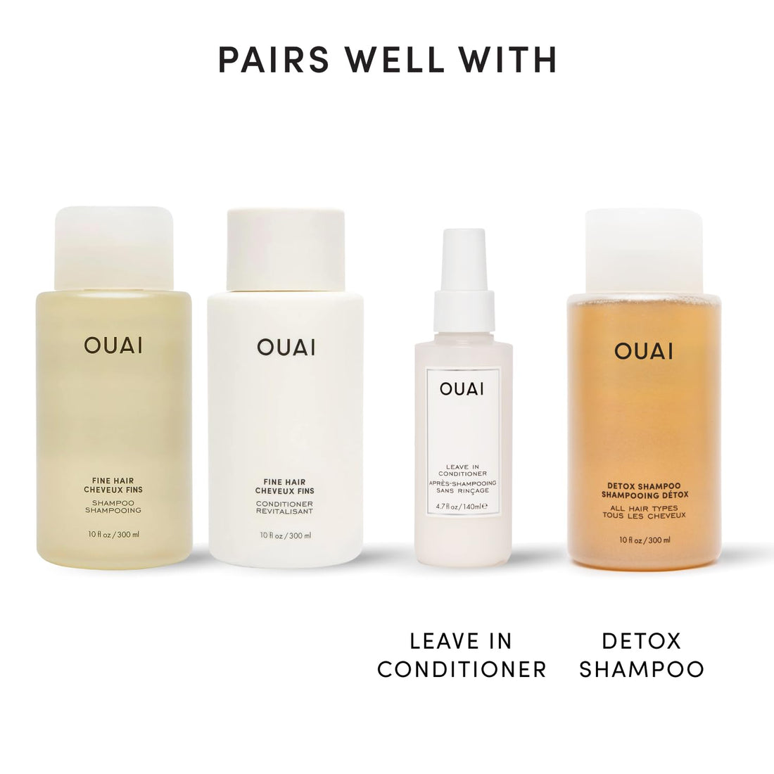 OUAI Thick Shampoo + Conditioner Set - Fight Frizz and Nourish Dry, Thick Hair with Keratin, Marshmallow Root, Shea Butter & Avocado Oil - Free of Parabens, Sulfates & Phthalates - 300 ml Each Halalzen
