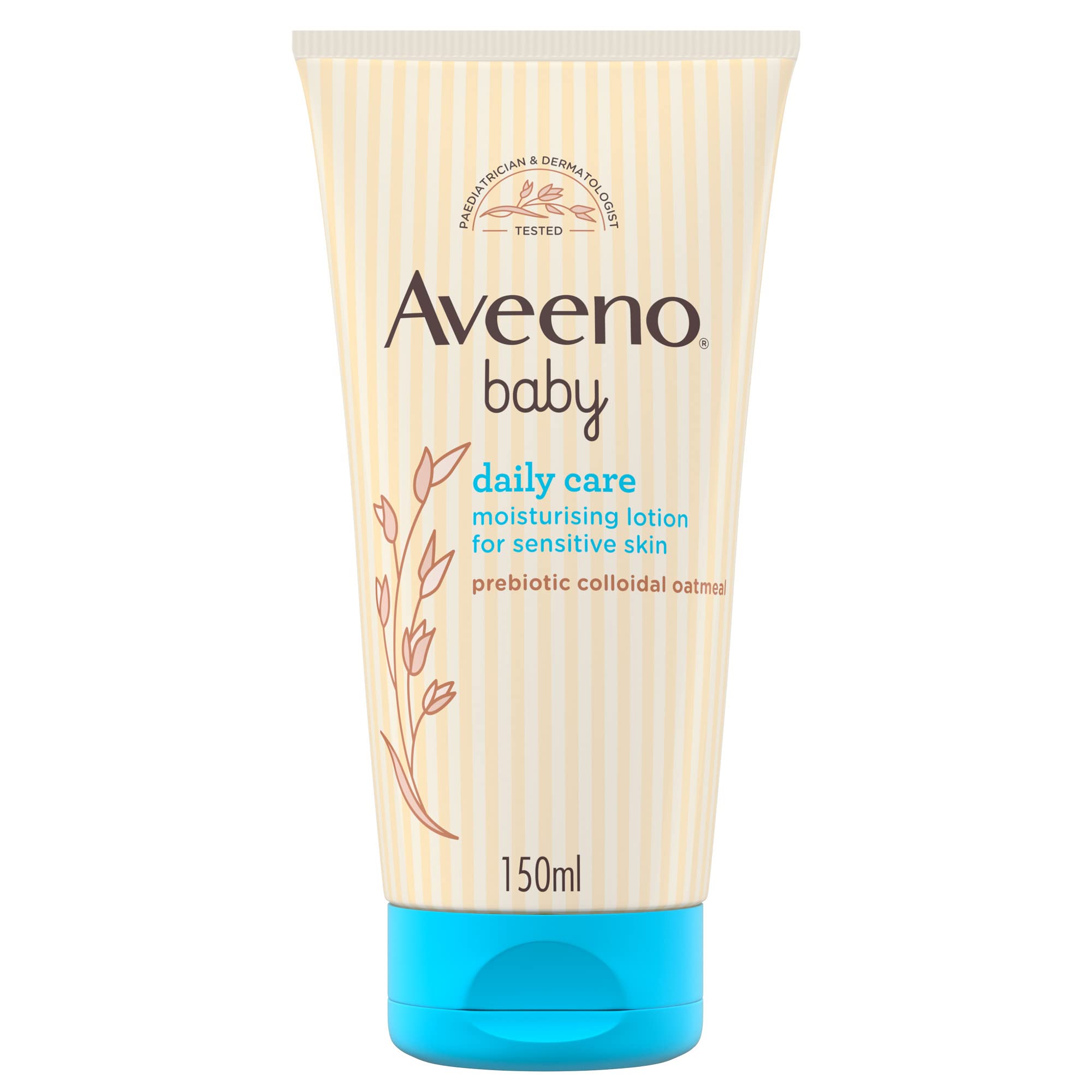 Aveeno Baby Daily Care Moisturising Lotion (3 x 150ml), Soothing Baby Cream to Provide 24-Hour Hydration Suitable for Newborns and Infants, Gentle Lotion for Dry, Sensitive Skin Prone to Eczema