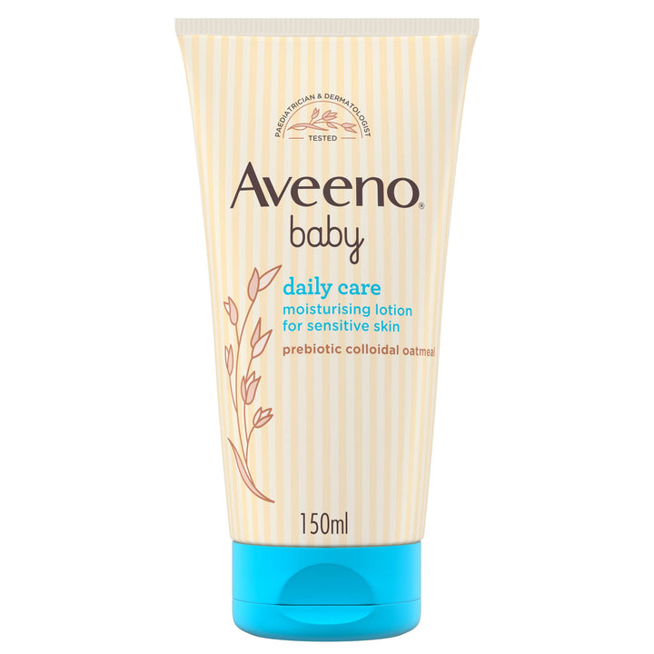 Aveeno Baby Daily Care Moisturising Lotion (3 x 150ml), Soothing Baby Cream to Provide 24-Hour Hydration Suitable for Newborns and Infants, Gentle Lotion for Dry, Sensitive Skin Prone to Eczema Halalzen