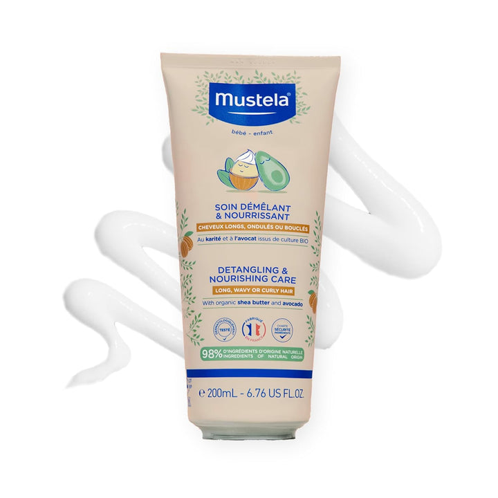Mustela Detangling & Nourishing Conditioner - Natural Shea Butter & Avocado - Curly & Frizzy Hair - Dermatologist-tested & safe for Babies and Kids - 6.76 US Fl. Oz. Halalzen