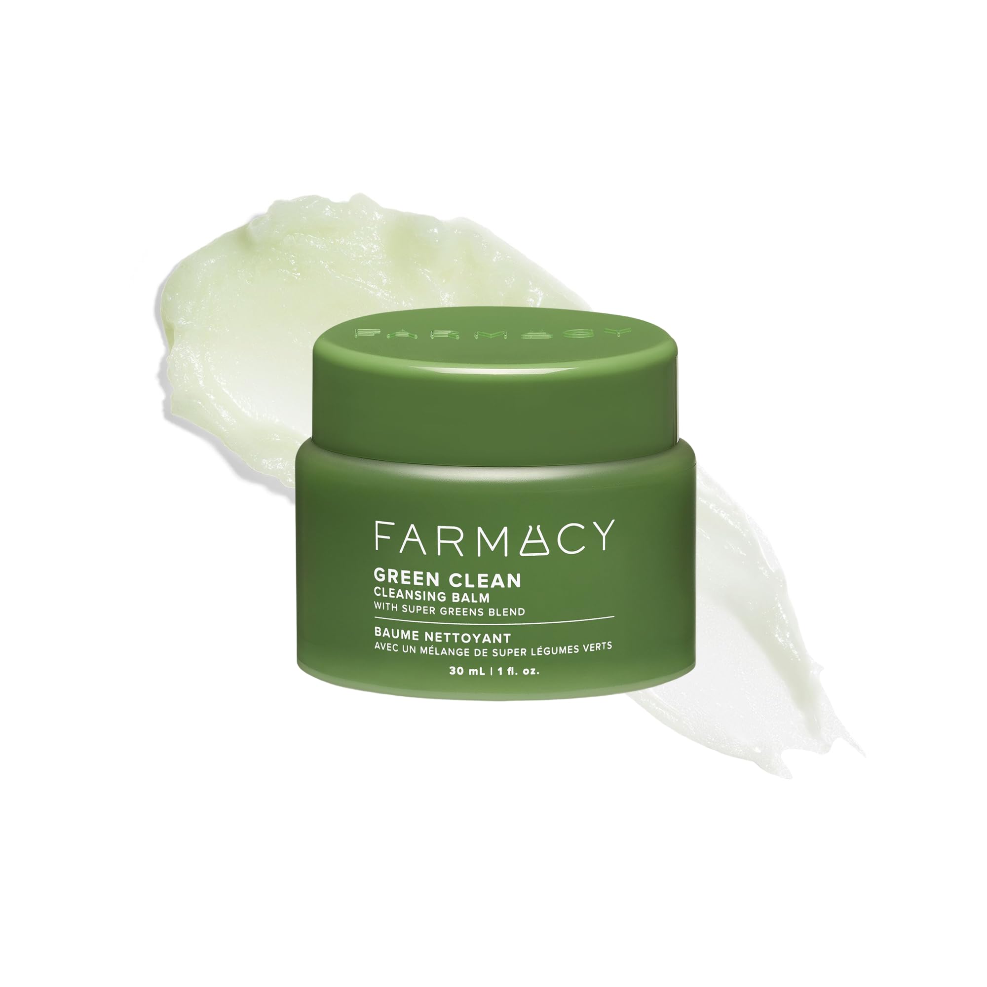 Farmacy Makeup Remover Cleansing Balm - Green Clean Waterproof Makeup Remover + Oil Based Cleanser - Gentle Exfoliating Double Cleanser - Melts From Balm to Milky Lather (30ml) Halalzen