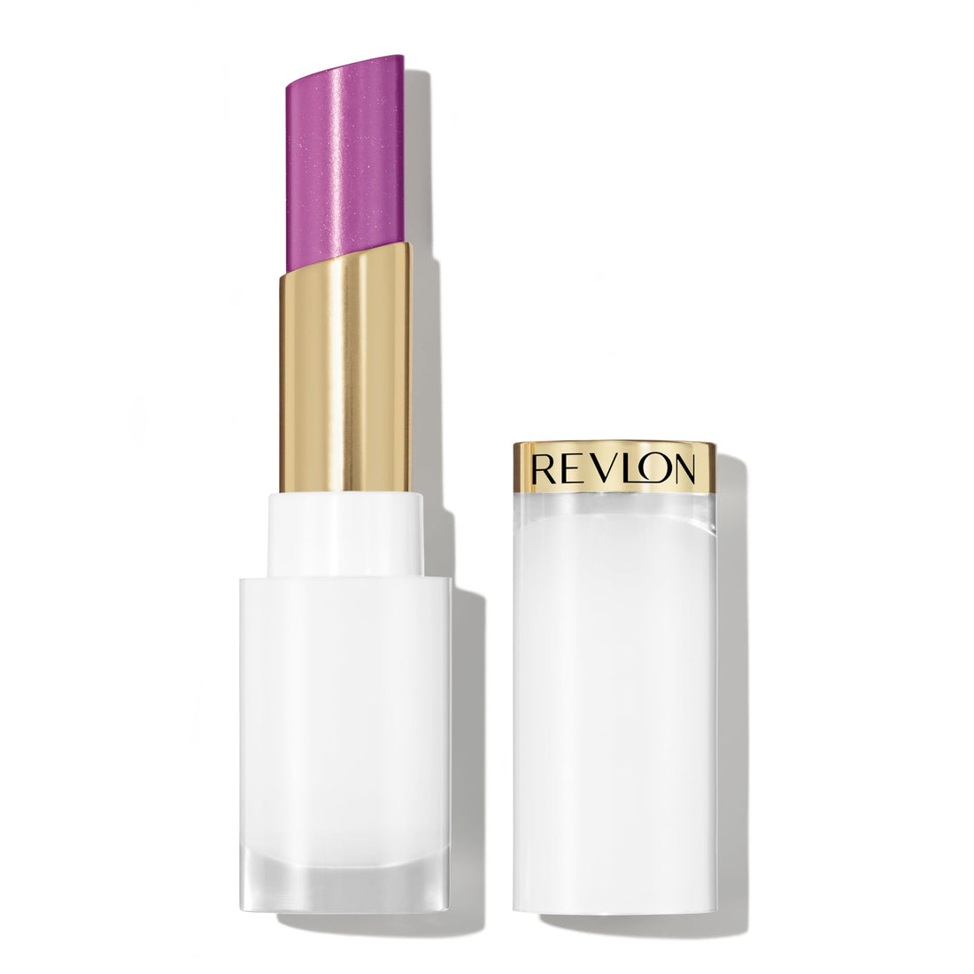 REVLON Super Lustrous Glass Shine Balm, Hydrating Tinted Lip Balm with Hyaluronic Acid, Aloe & Rose Quartz, 008 Rum Raisin, 0.11 oz