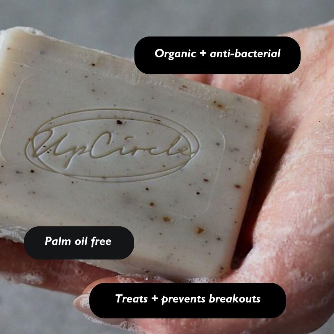 UpCircle Cinnamon + Ginger Chai Soap Bar 100g - Certified Organic Vegan Cleanser For Face And Body - French Pink Clay + Glycerin Reducing Redness + Irritation - Natural, Cruelty-Free + Palm Oil Free Halalzen