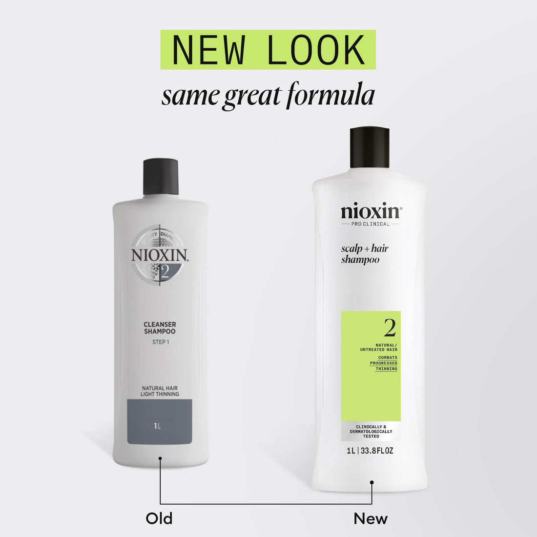 Nioxin System 2 - Hair Thickening System For Natural Hair with Progressed Thinning - Biotin & Niacinamide - Shampoo, Conditioner, Serum
