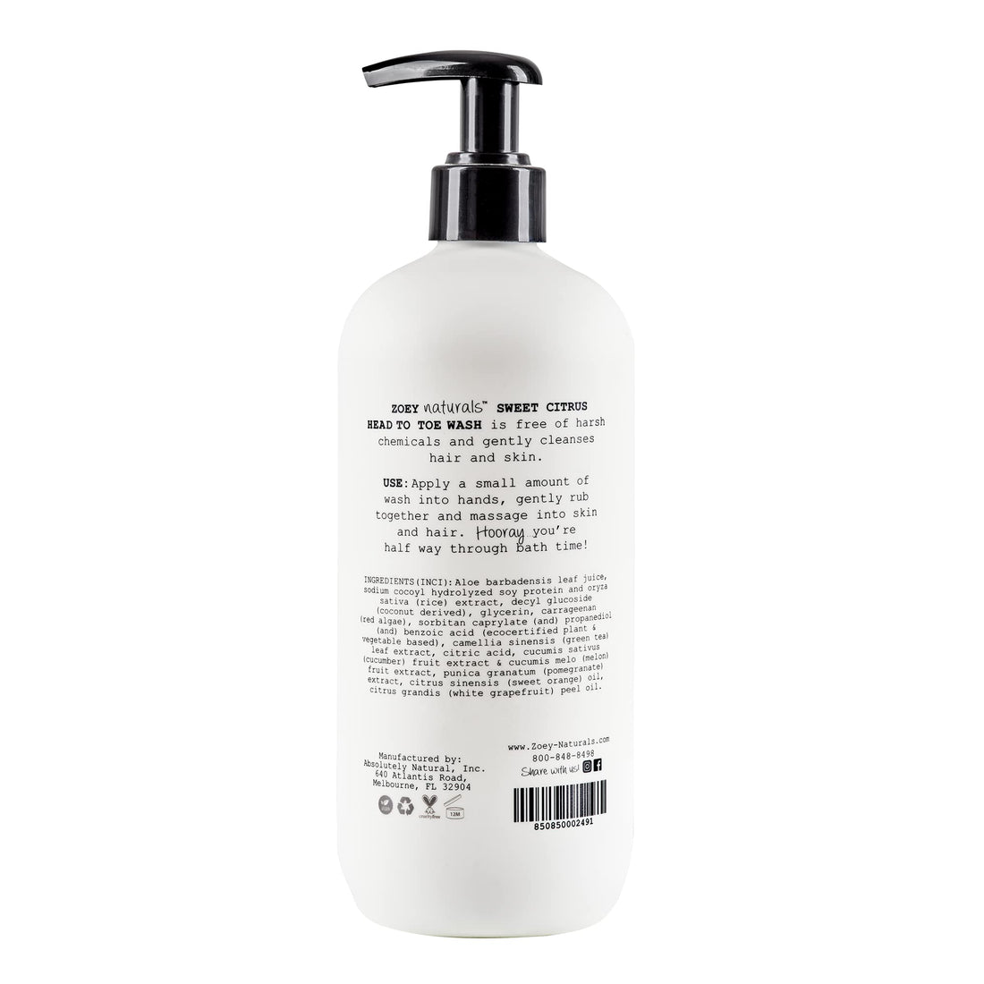 Zoey Naturals - Soothing Lavender Wash & Shampoo - Toddlers & Kids - With Tear-free, Paraben-Free, All Natural Ingredients for Sensitive Skin- 17 Oz Halalzen