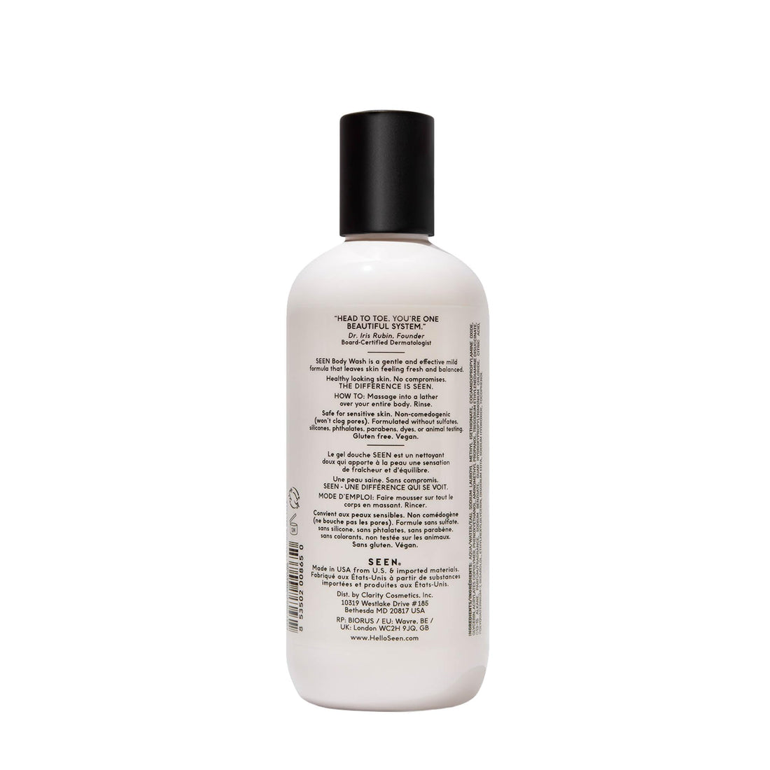SEEN Body Wash, Fragrance Free - Non-Comedogenic & Non-Irritating Body Wash- Dermatologist-Developed - Safe for Sensitive, Eczema & Acne Prone Skin