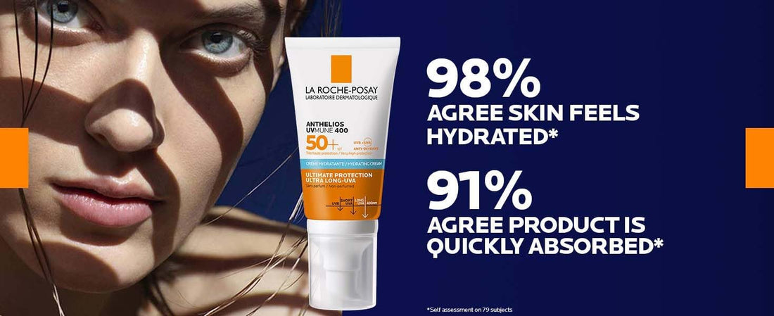 La Roche-Posay Anthelios UVMune 400 Hydrating Cream SPF50+, Face Sunscreen For Dry Sensitive Skin, Ultra Long UVA Protection, Fragrance Free, Water Sweat Sand Resistant, Non-Greasy, 50ml