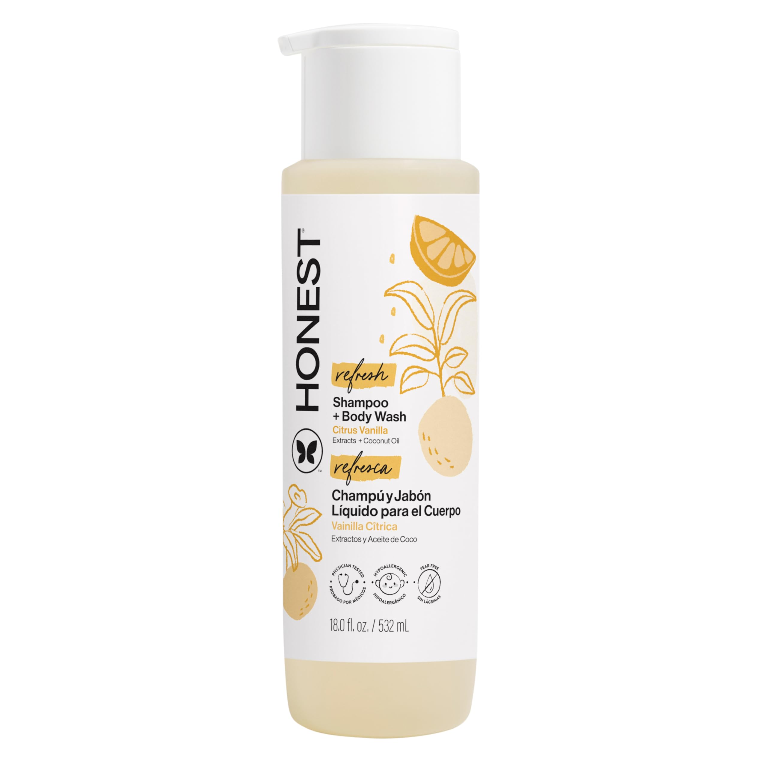 The Honest Company 2-in-1 Cleansing Shampoo Body Wash Gentle for Baby, Naturally Derived, Tear-free, Hypoallergenic, Lavender Calm, 18 fl oz Halalzen